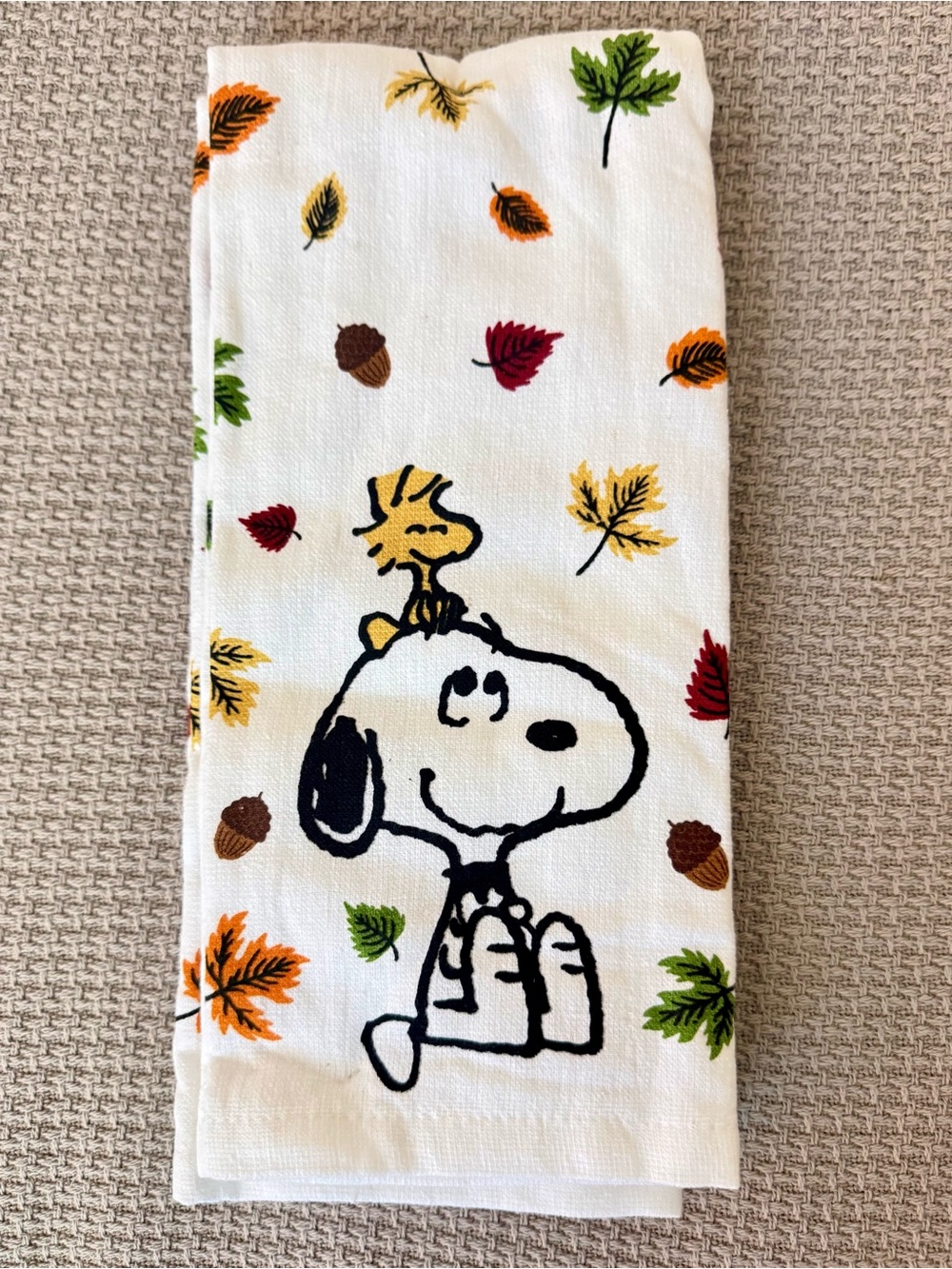 Peanuts Snoopy Fall Pumpkin Kitchen Towels Set 2 NWT Snoopy & Woodstock Fall - Picture 3 of 5